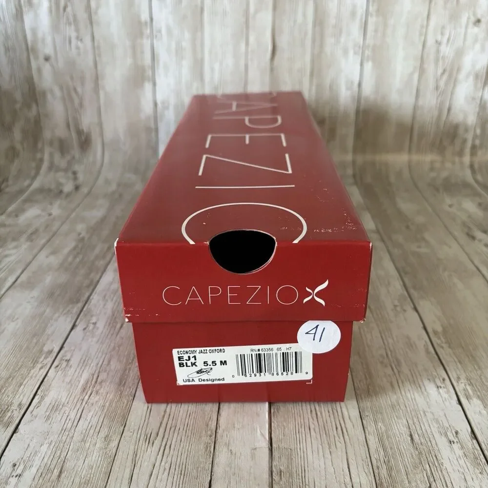 NEW Capezio Women's Size‎ 5.5 M Split Sole Black Techno-Jazz Oxford Shoes EJ1